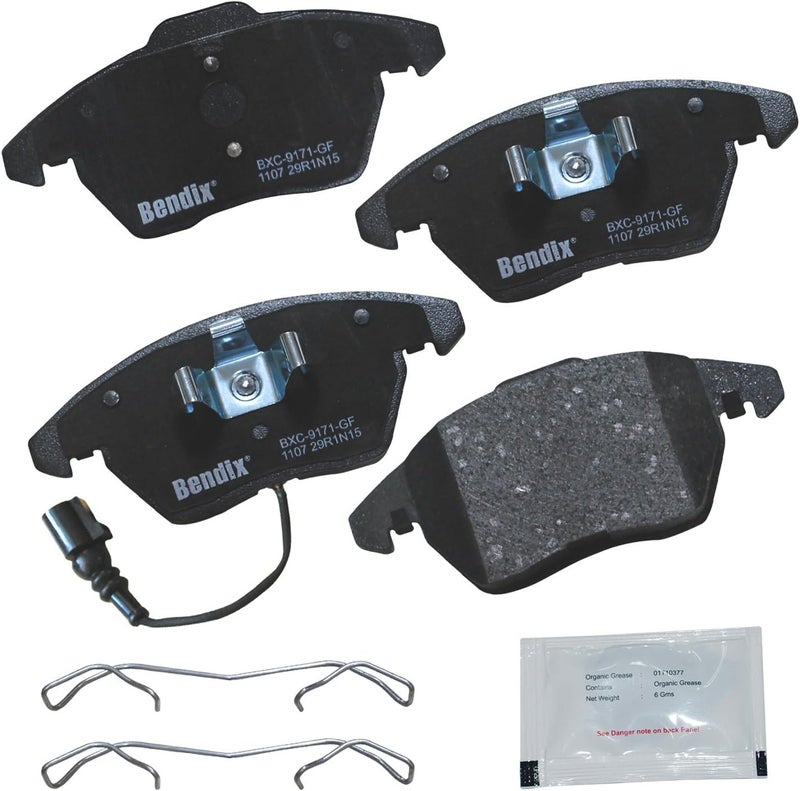 Bendix بطانات الفرامل الأمامية Priority1 CFC1107 لسيارات أودي A1، A3، كواترو، S3، TT، بيجو 308، 3008، ألتيا، XL، فري تراك، إيبيزا، ليون، توليدو، فولكس فاجن بيتل، بورا، CC، كلاسيكو، إيوس، GLI، جولف، GTI، جيتا، باسات، بولو، رابيت - Image 1